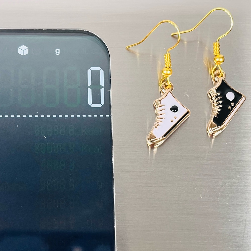4/$20 Black & White Sneaker Earrings - Picture 7 of 9